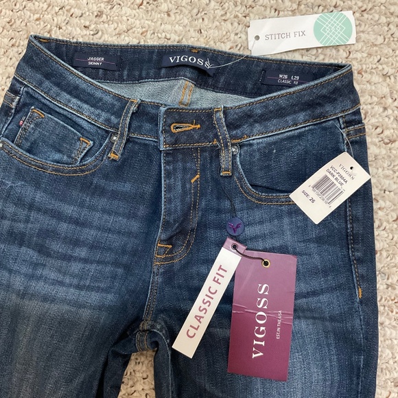 Vigoss Classic Fit Skinny Jeans - Dark Wash Size 26 NWT - Picture 2 of 6